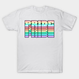 Pastel Pride Rainbow Mosaic Graphic Design T-Shirt